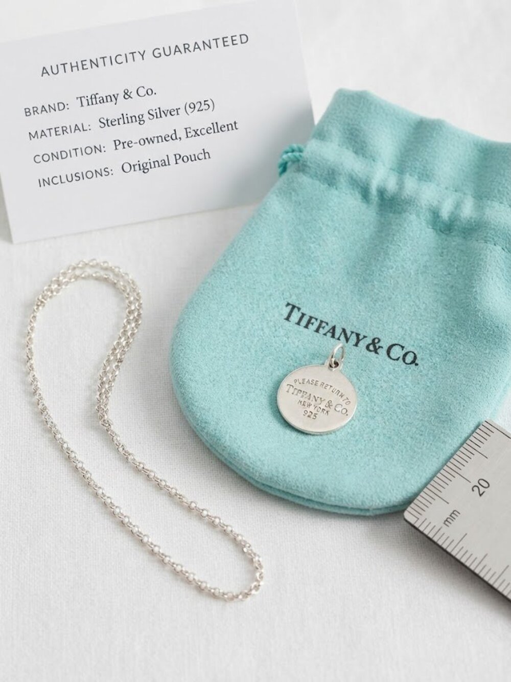 Authentic Tiffany & Co. Return to Tiffany Round Tag Pendant (925 Silver)